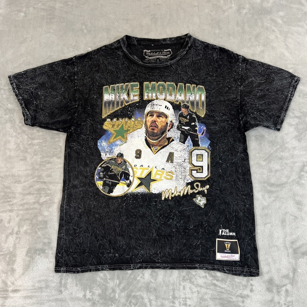 Mitchell & Ness Dallas Stars Mike Modano  Collage T-Shirt Men's L Large Black